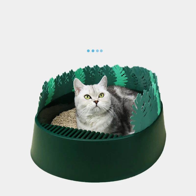 

2021 Amazon Hot Sale Pet Toilet Potty Semi-enclosed Uncovered Forest Cat Litter Box for Cats, Customized