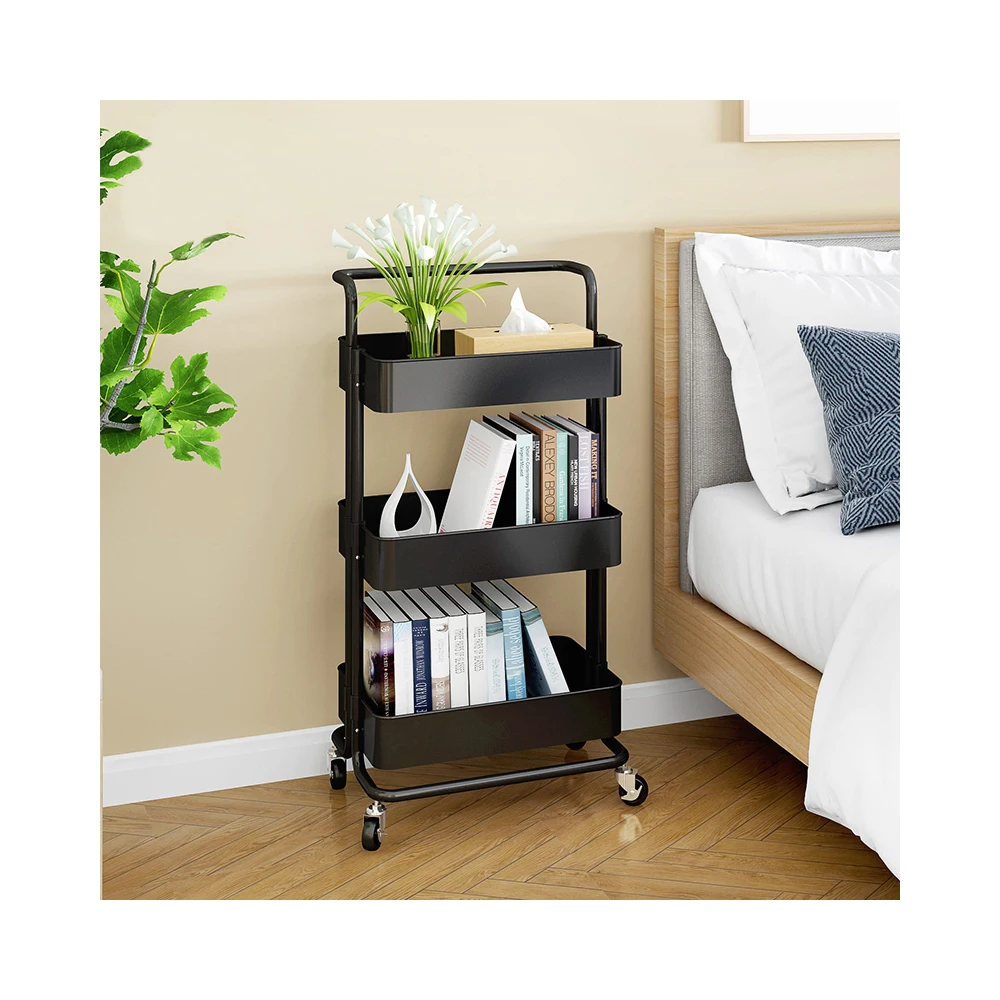 

Direct selling white 43*32*29cm storage rack modern kitchen trolley