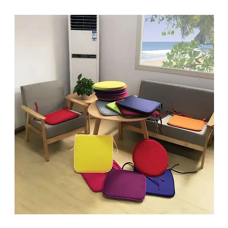 Wholesale Price Pearl Foam Fitted Cheap Strip Design 40*40*2cm Solid Color Plain Design Office Chair Cushion