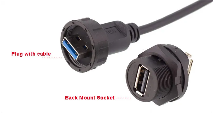Usb Outdoor Connection Outdoor Waterproof Connector Double Female Bulkhead Back Mount ...