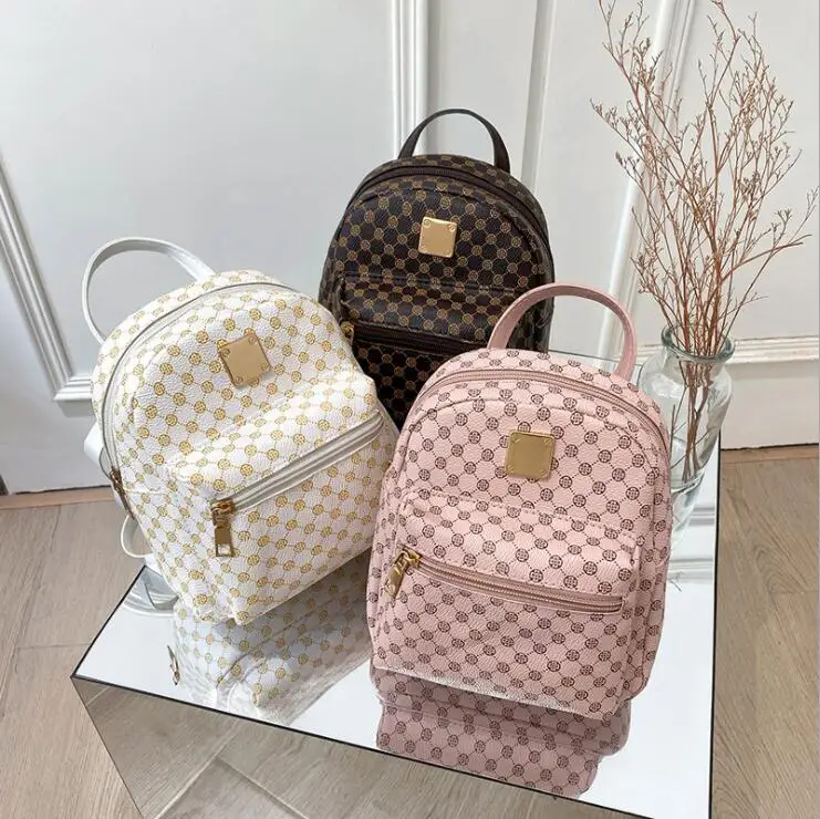 

Outdoor origin backpacks-new-style-bags girl PU Multifunctional women's new Exquisite fashion mini female backpack, White, pink, brown