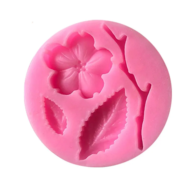

XGY-49 ready in shipment Delicate Plum Blossom Branches and leaves Shaped Silicone Molds For Polymer Clay Artificial Tool Moulds