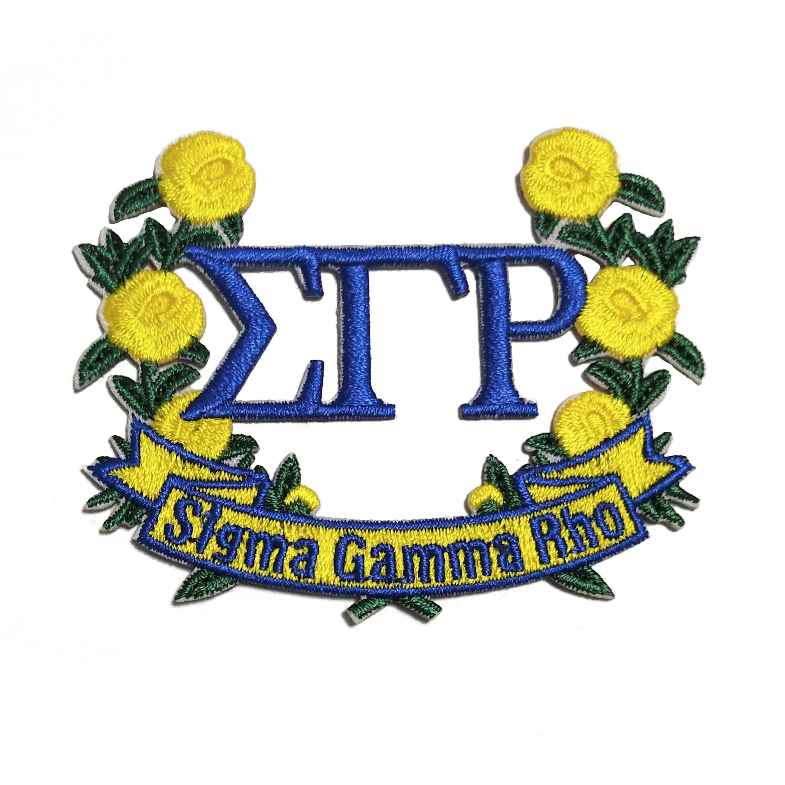 

customized 100% full embroidery patch design Sigma Gamma Rho SGRho embroidery patches for clothing