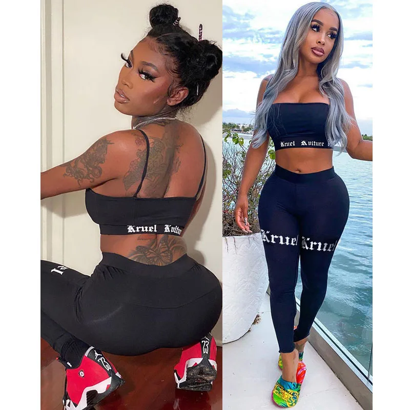 

Free Shipping Women Fashion Clothing Letter Printed Casual Sweat top Two Piece Set Women Clothing Pants Sets, Customized color