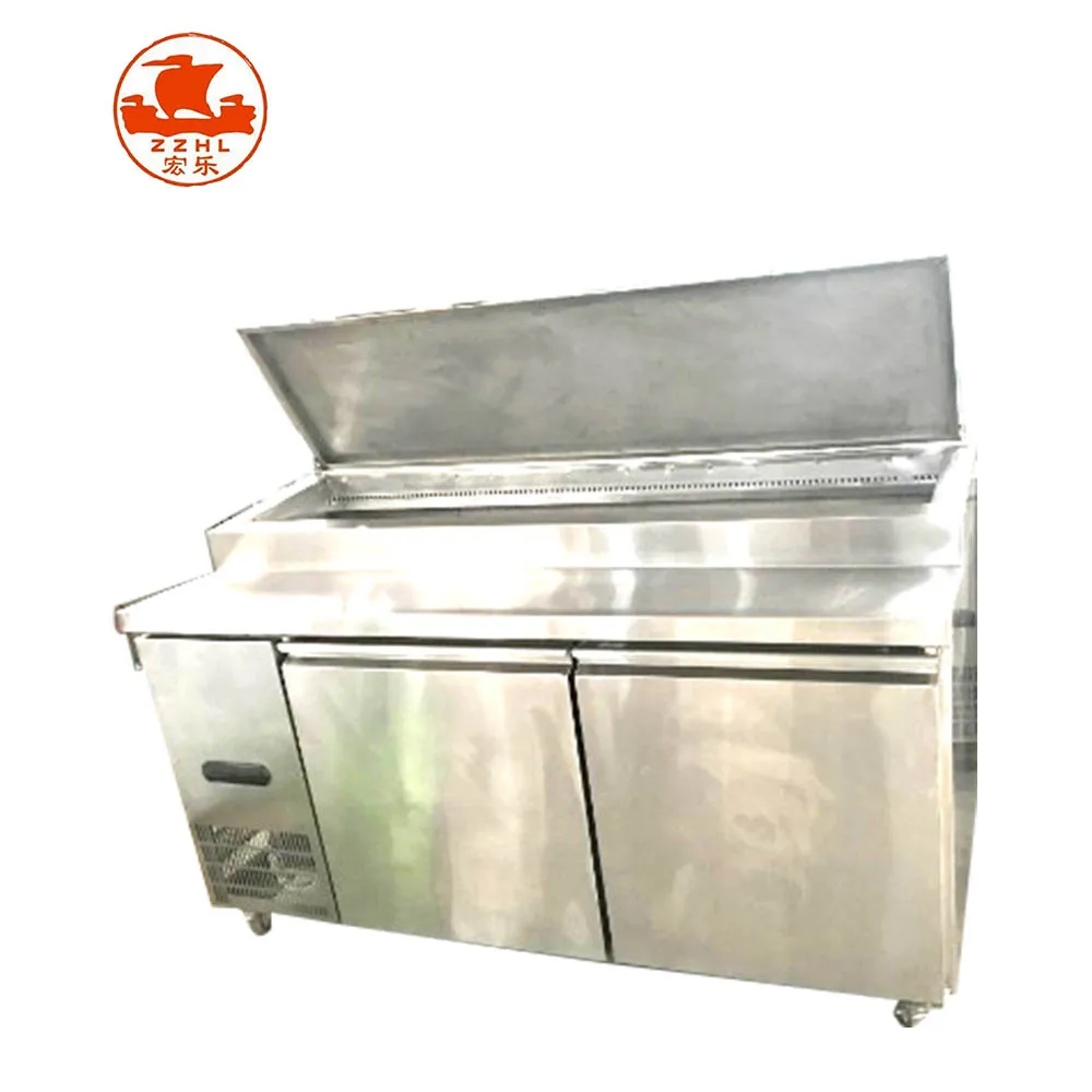 

Marble Top And Professional Stainless Steel Pizza Prep Table/pizza Display Refrigerator/refrigerated Pizza Counter