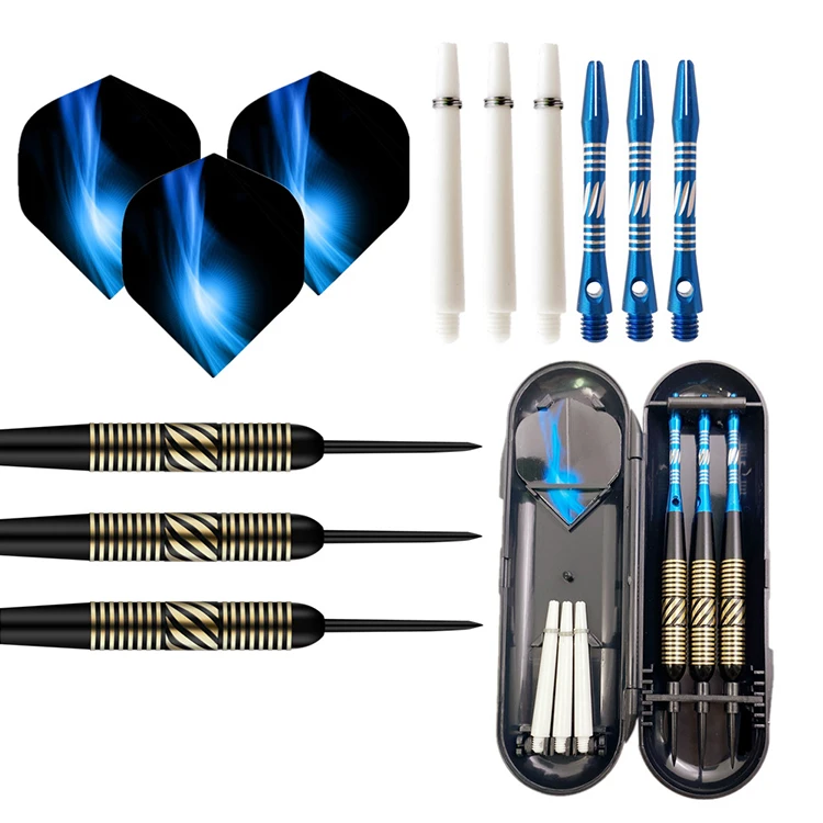 

Custom Brass Barrel Darts Games Accessories Darts Indoor Sports Steel Tip Set Professional Darts, Blue/purple