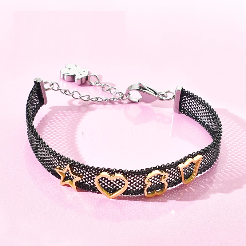 

stainless steel cuff bangle bracelet Gold Wholesale Fashion jewelry 316L Engraved Women Cuff pink TOUSES BraceletA111
