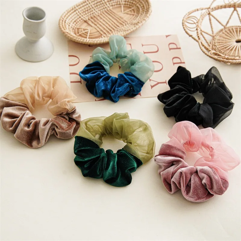 

Wholesale Winter Hair Accessories Velvet Hair Scrunchies For Women