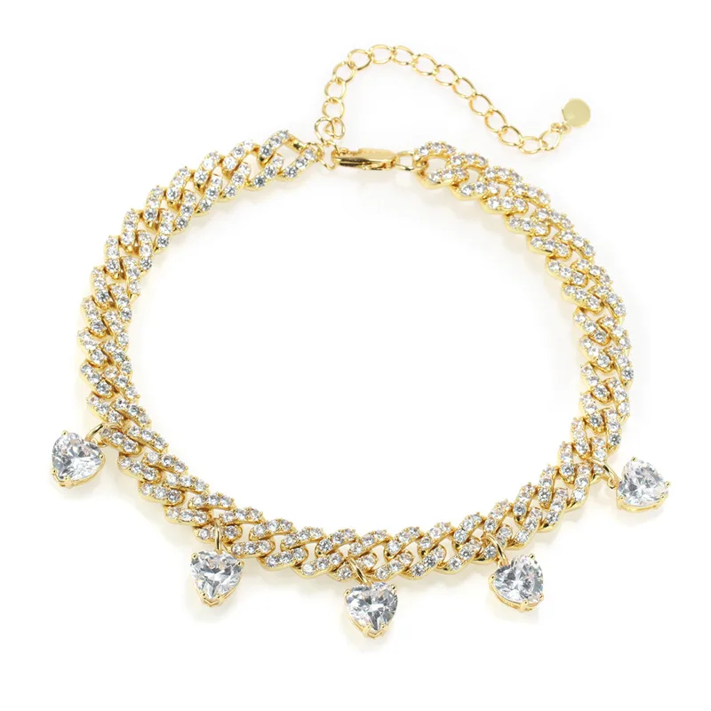 

18k gold heart cz diamond women necklace