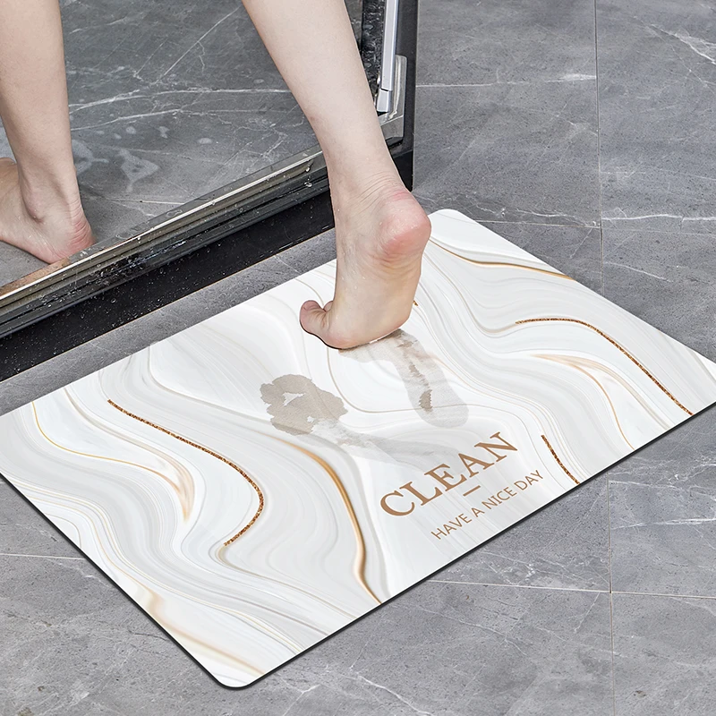 

Feepop factory new design anti slip quick dry bathroom diatomite soft bath mat