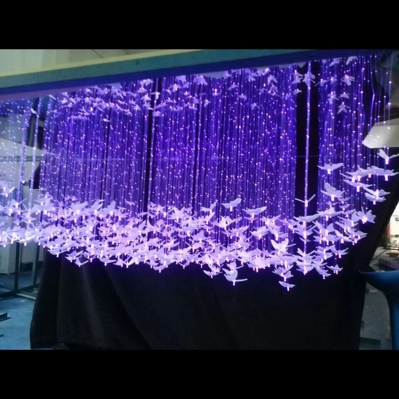 

Free shipping New arrival customized fiber optic Acrylic Butterfly Chandelier L2m*W0.6m*H1m