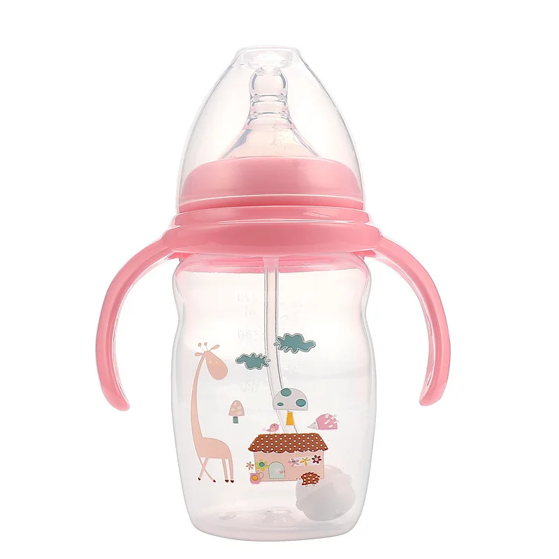 

Manufacturer Spot Pp Silicone Wide Mouth Baby Bottle Feeding Whole Saler Baby Milk Bottle, 2 colors mixed shipped randomly