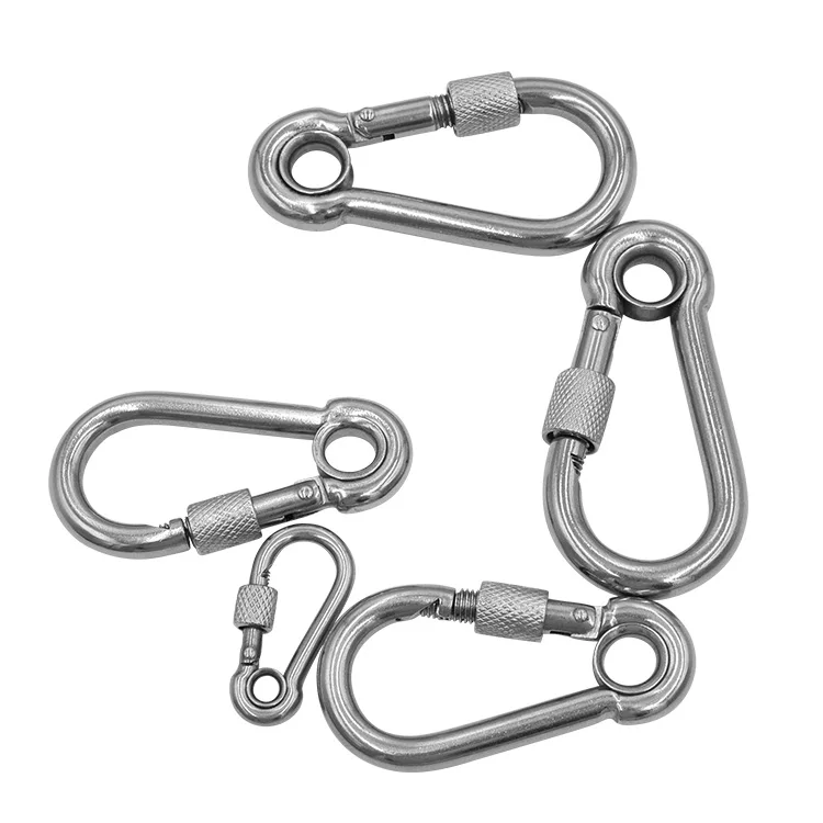 

Ailot Paracord Logo Custom Locking Clips Outdoor Shaped Heavy Duty Carabiner, Silver