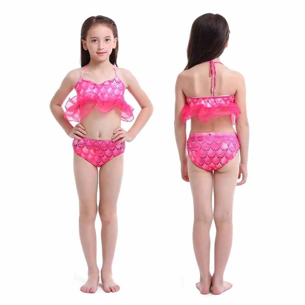 

2021 Hot Selling Girl Mermaid Tail Swimming Clothes Breathable Spandex Beach Bikini 2 Pcs Set Parent-child Swimsuit, 5 colors