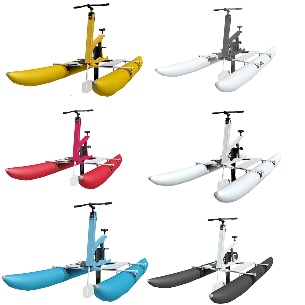 

Yellow Floating Water Bike Pedal Boat For Lake Playing