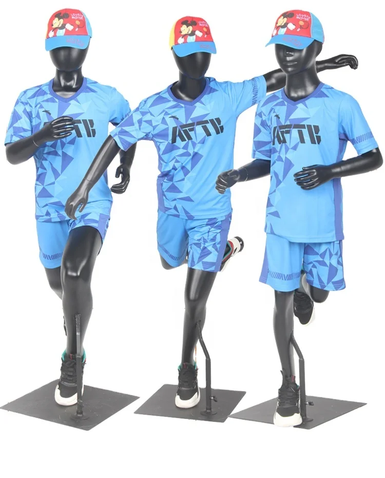 

New baby standing sports child mannequins for kids shop Play footbale girl boy kid dress mannequins, Black