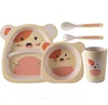 Factory price bamboo fiber dinner set tableware for kids Natural Bamboo type Kids fibre dinnerware Dinner Table Set