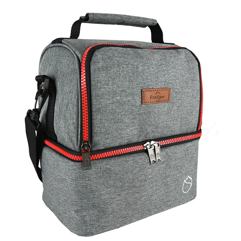 

High Quality Leakproof Insulated Cooler Bag Dual Compartment Lunch Tote Carrier Bag For Camping and Travelling, Customized color