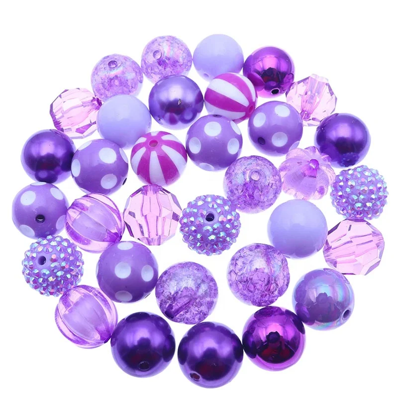 

Wholesale Fashion Bubblegum 100Pcs Chunky Randomly Combined Mixed Purple 20mm Acrylic Gumball Beads 8 to 10 Styles For Necklace, Mixed,white, ivory, pink, green, blue, black, brown etc.acrylic beads