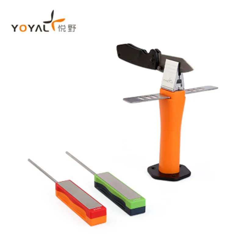 

Fixed Angle Kitchen Knife Whetstone sharpening Stone Sharpener Set Package System With Nylon Bag, Orange