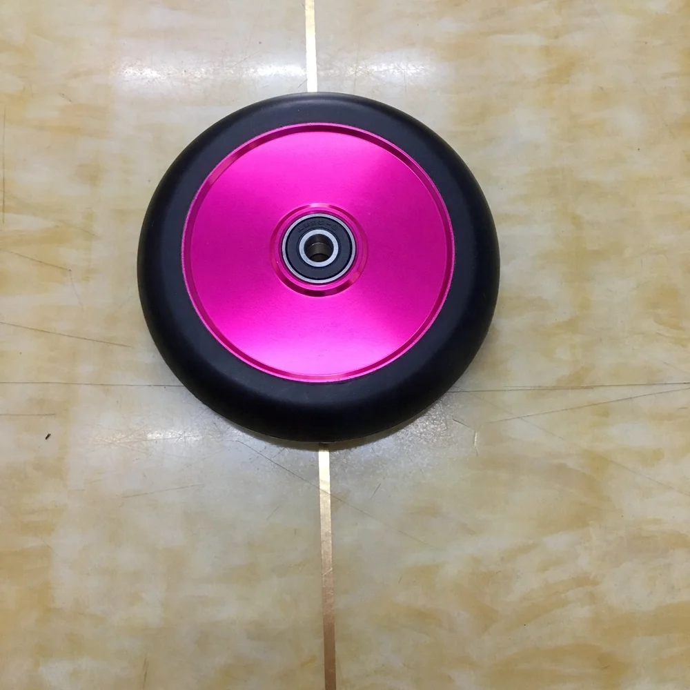 China Factory  Direct Supply Cheap Scooter Wheels Black Pink  Scooter Wheels 110mm,120mm For Girls Pro Scooters