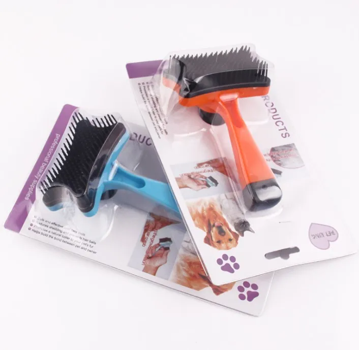 

TCW066 Pet Combing Hair Removal Hair Removal Unblocking Clean Beauty Plastic Dog Flea Comb Pet Supplies, As photos