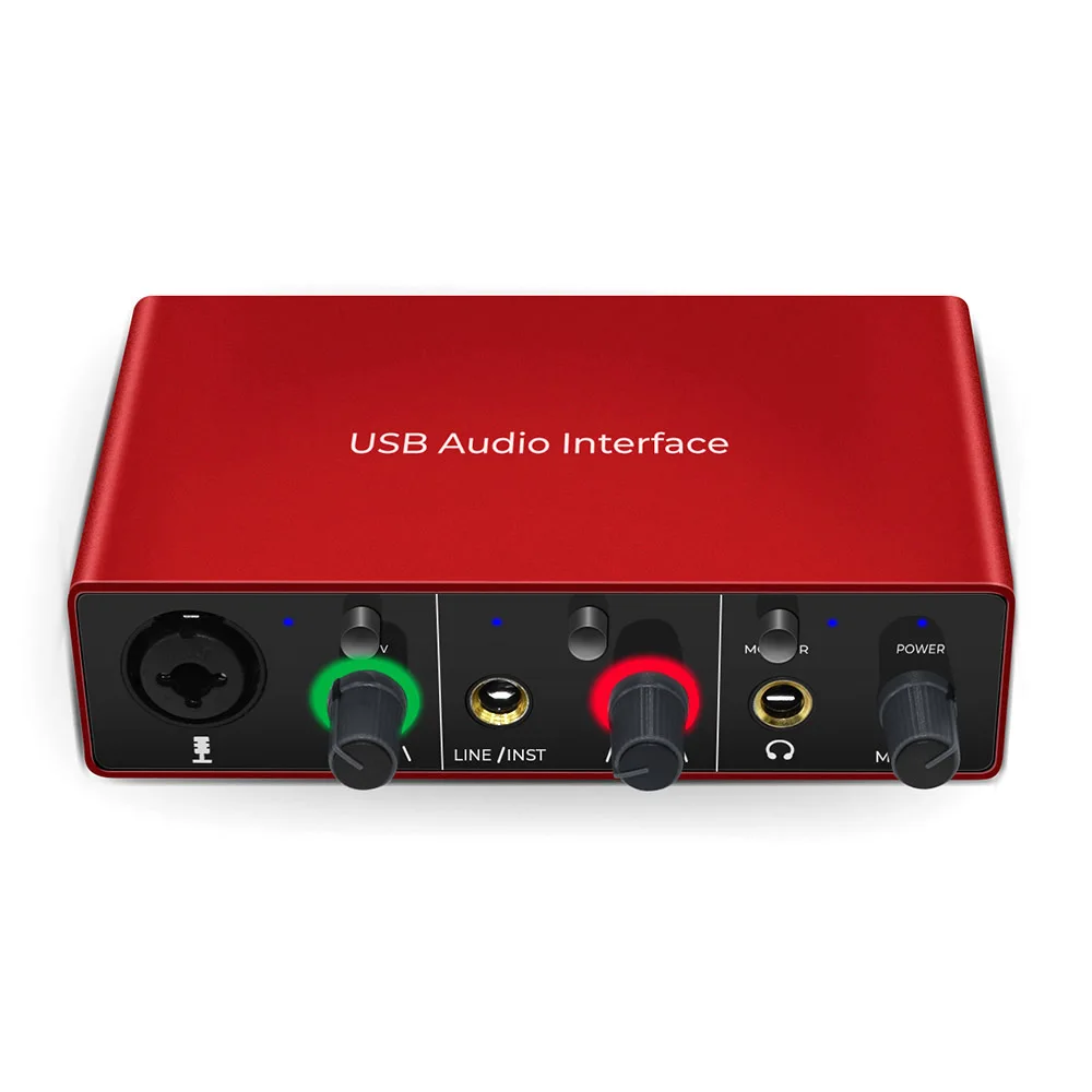 

External USB Sound Cards, USB Audio Interface solo Studio for Podcast Recording 96KHz 24bit interface de audio usb