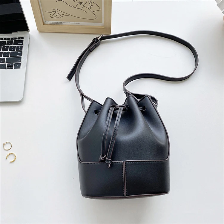 

ECO Casual Women Tote Shoulder Bag Pu Leather Ladies Bucket Handbag Messenger Bag Soft Shopping Crossbody Bag Female, 3 colors