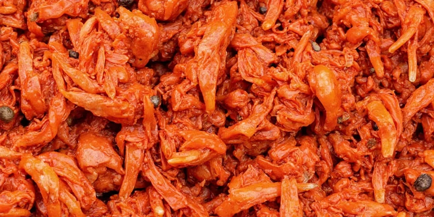 Traditional kimchi spice ingredients with measurements: gochugaru, garlic, ginger, jeotgal, and scallions