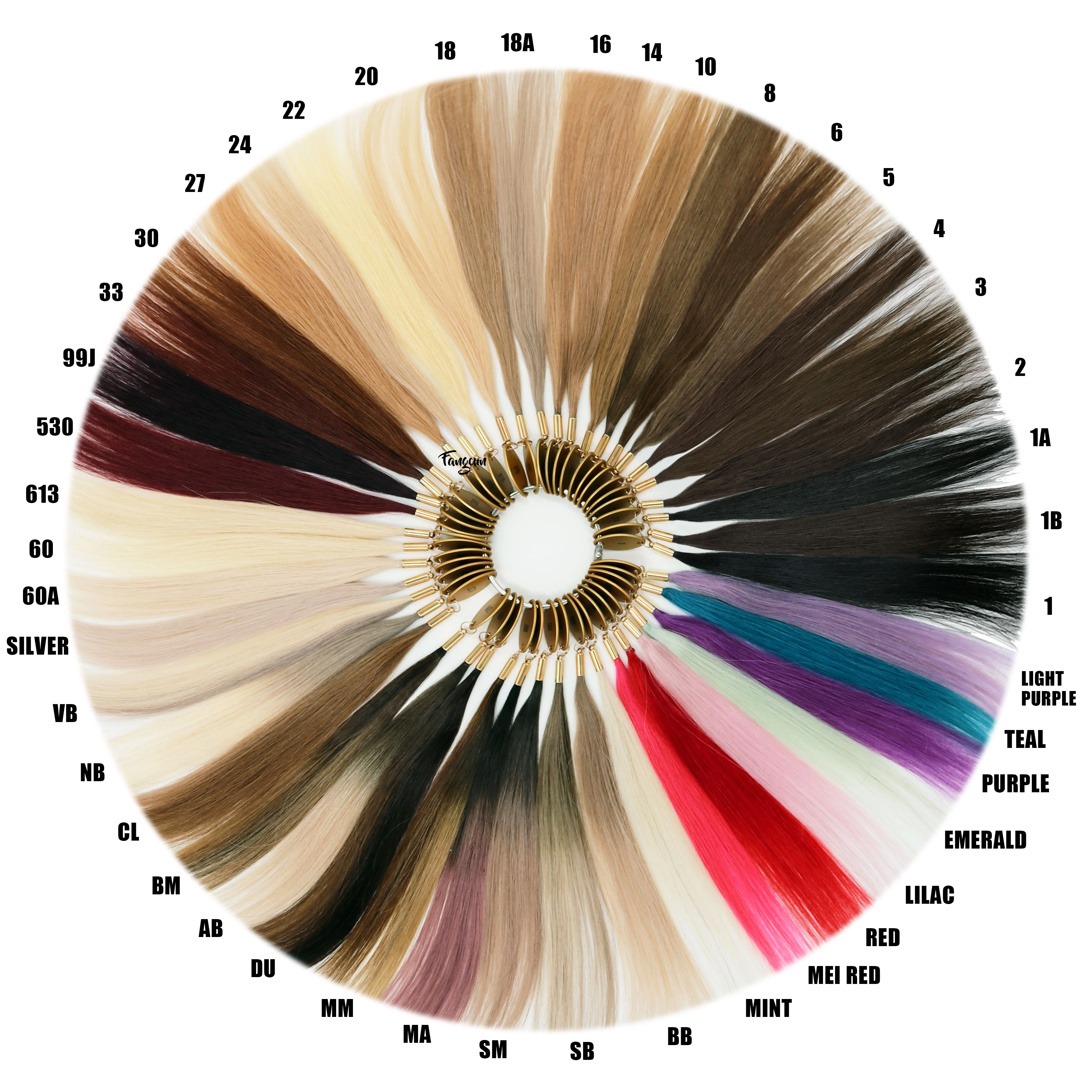 

2019 New Trend Professional Salon Hair Color Chart 45 Colors Hair Swatch Human Hair Color Rings