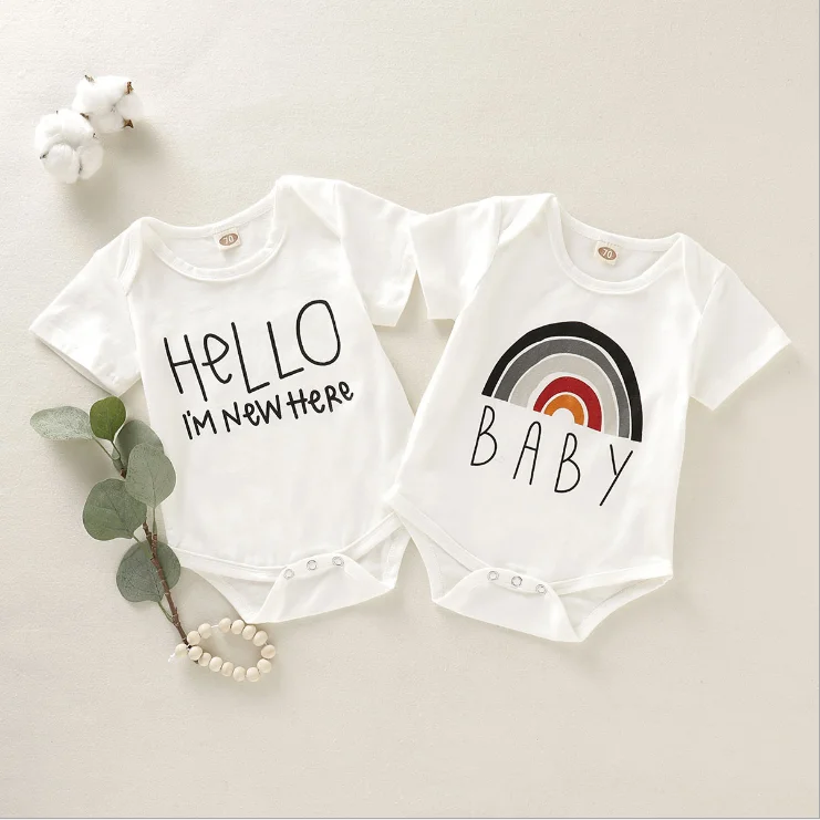 

Rainbow Baby Pajamas Newborn Girl Clothes Romper Organic Baby Rompers