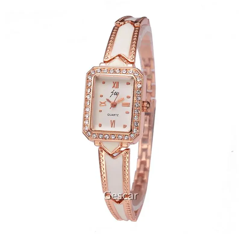 

New Wholesale Women Bracelet Wrist Watch High Quality Women Alloy Waterproof Wrist Hand Watch Ladies Square Diamond Watch