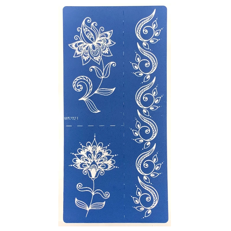 

Wholeasle Screen Tattoo Stencils for Henna tattoo and Painting and Glitter Tattoo Body Art Stickers, Blue