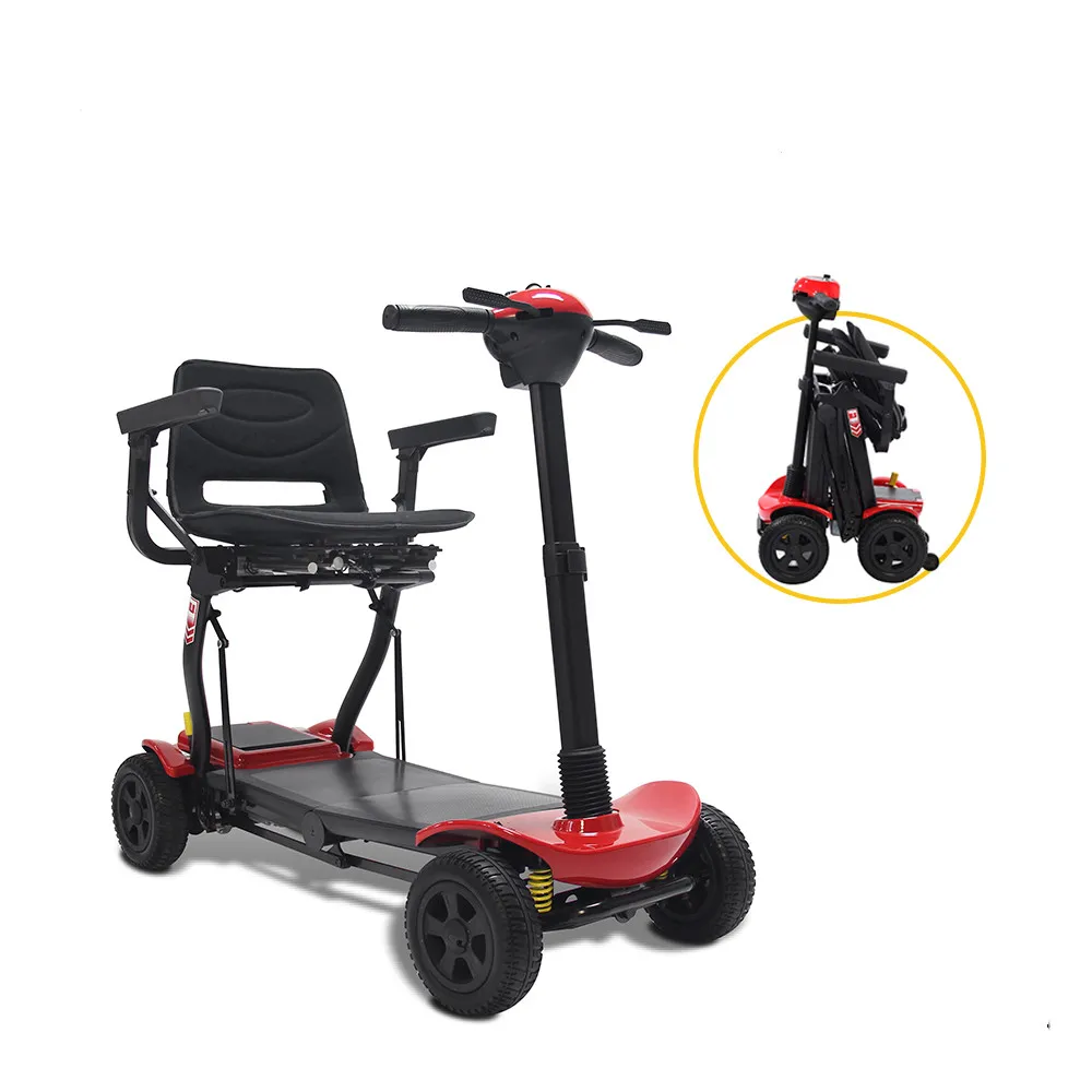 

Topmedi adults foldable 4wheel mobility scooter with single seat, Red