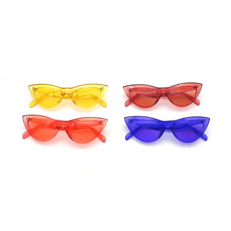 

trending transparent sun glasses colorful little girl cat eye sunglasses for women 2019-2020 pc white