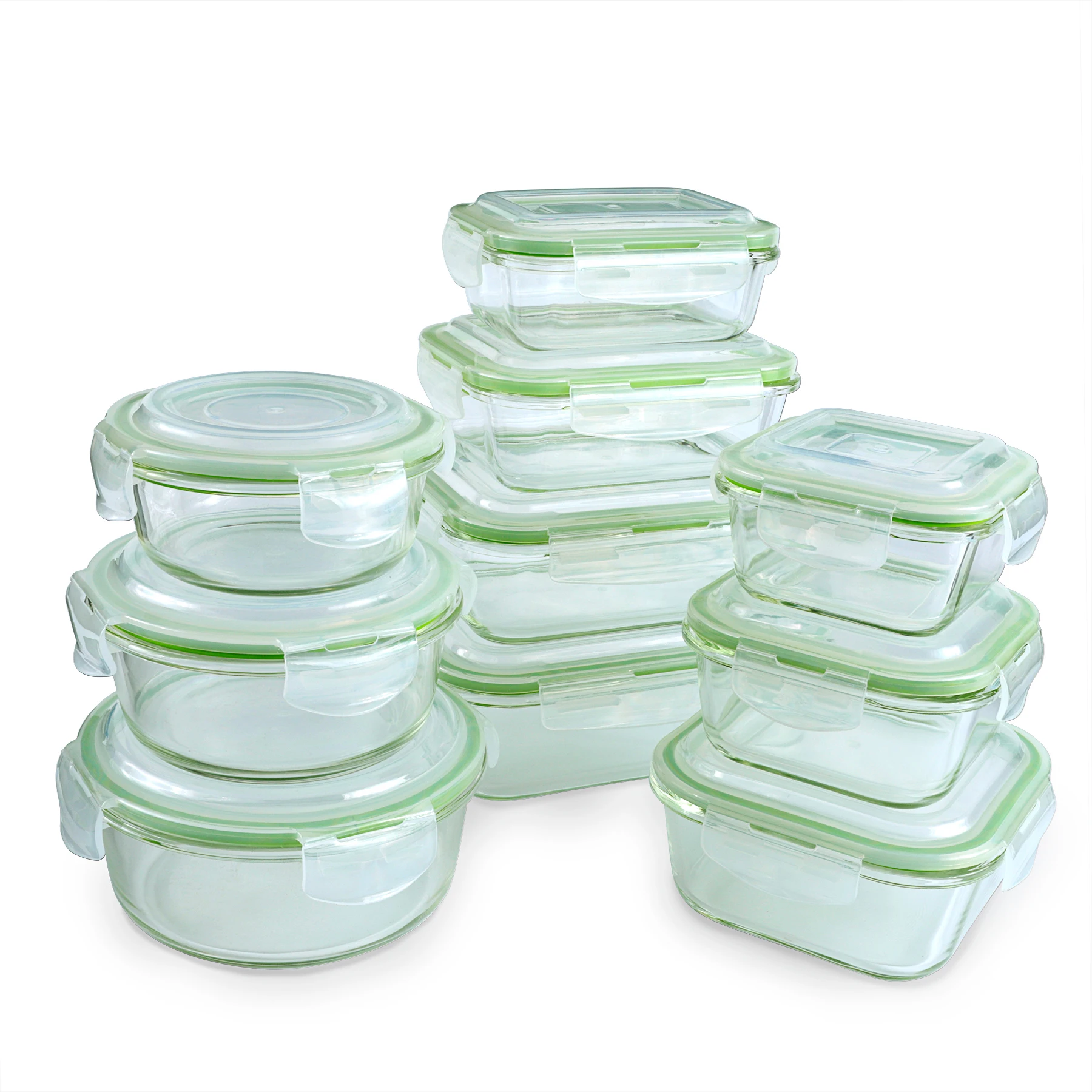 

2020 new arrival microwave glass airtight container with lid meal prep food containers