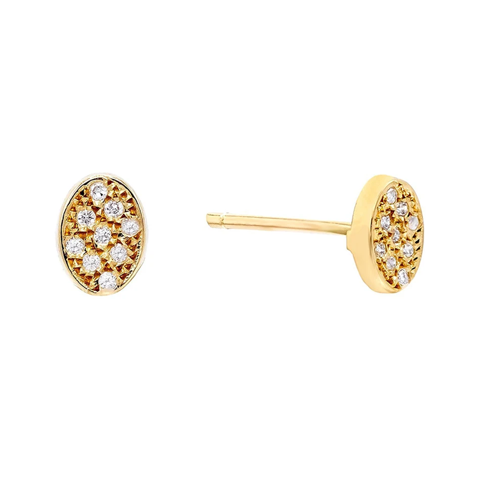 

simple style 18k gold plated jewelry noble 925 sterling silver trendy diamond stud earrings for women party