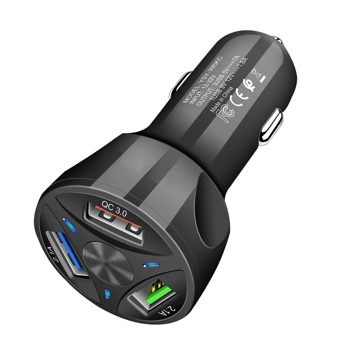 

3 Ports USB Car Charger Quick Charge 3.0 Fast Car Cigarette Lighter For Samsung Huawei Xiaomi iphone Car Charger QC 3.0