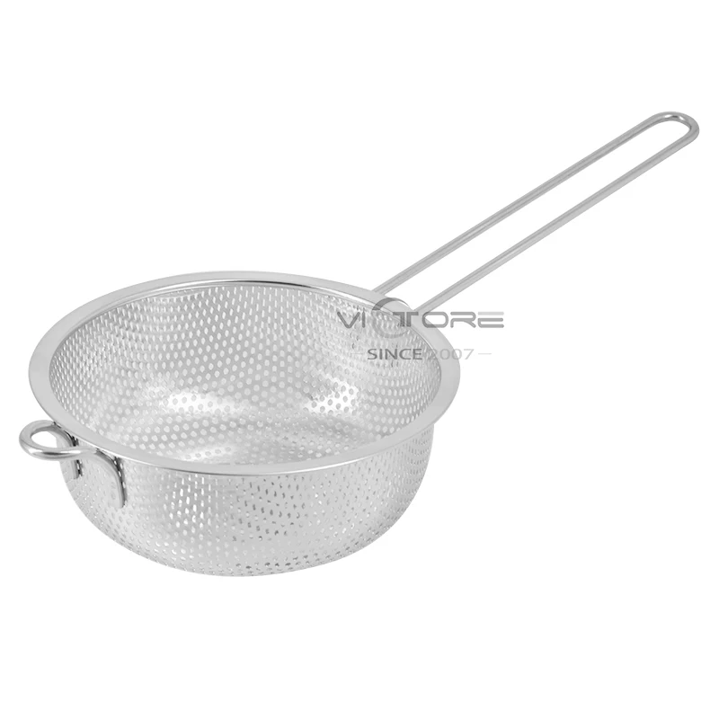 

Stainless Steel Micro-Perforated pasta strainer 16.5cm to 40.5cm with self-draining Solid Ring Base