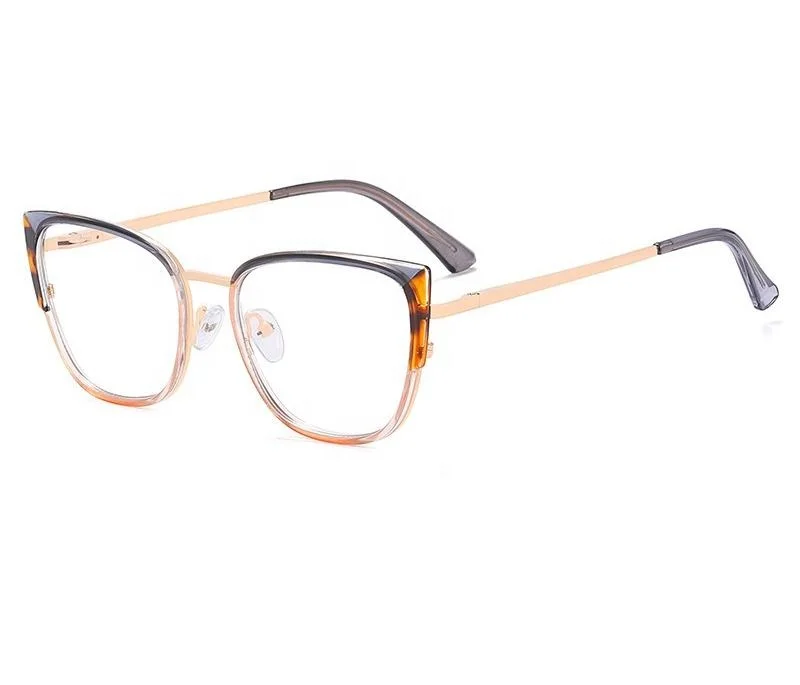 

2023 New Fashion Women Spectacle frame Metal TR90 Cat eyeglasses Blue Light Blocking Glasses Myopia Optical Frame For Computer