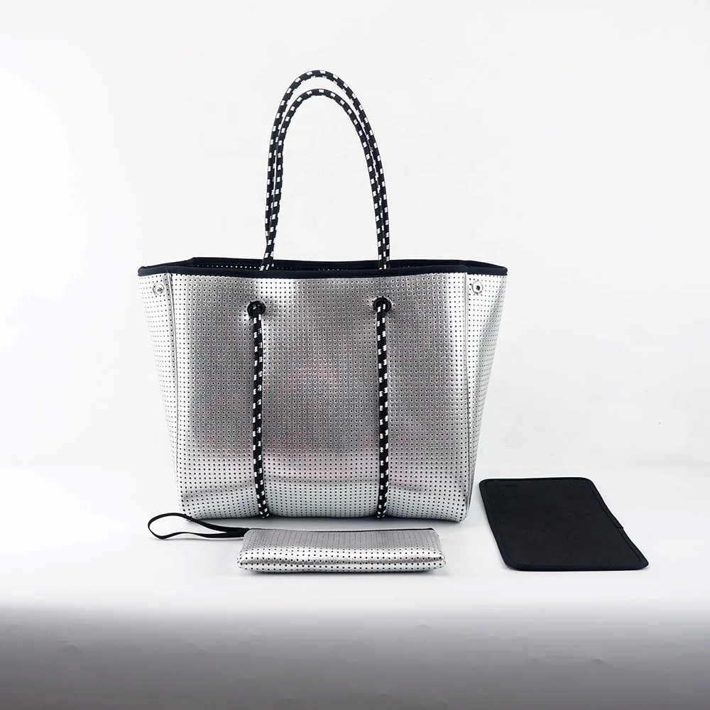 

High quality hot sell perforated neoprene tote bag, Customized