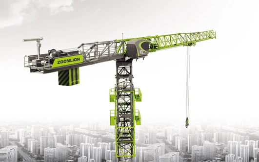 China ZOOMLION 6 ton 55m jib length Flat-top Tower Crane T5510-6 used price for sale
