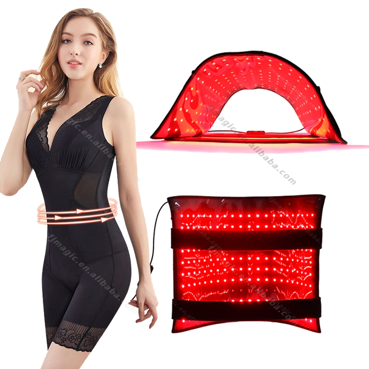 

Wholesale LED red light infrared treatment soreness slimming pad, Black