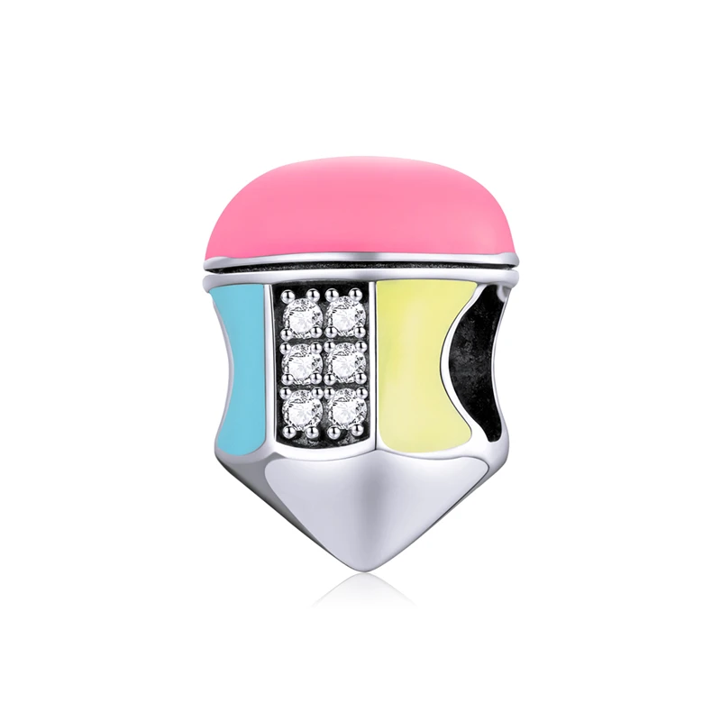 

SCC1760 Colored pencil silver 925 charms for bracelet making
