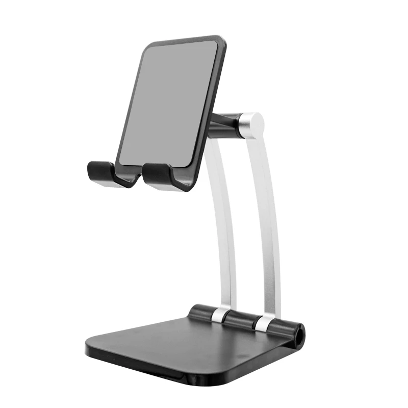 

Universal strong alloy aluminum 360 swivel foldable tablet display stand adjustable desktop smart phone tablet holder, Black/white