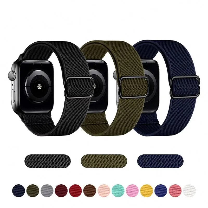 

Nylon Smart Watch T500 Band For Apple Watch 6 Band Strap Fashion Watchbands 42 44 40 38mm Strap For Apple Watch Series 6, Black,dark blue,army green,gray,navy blue, claret, chinese red, etc.