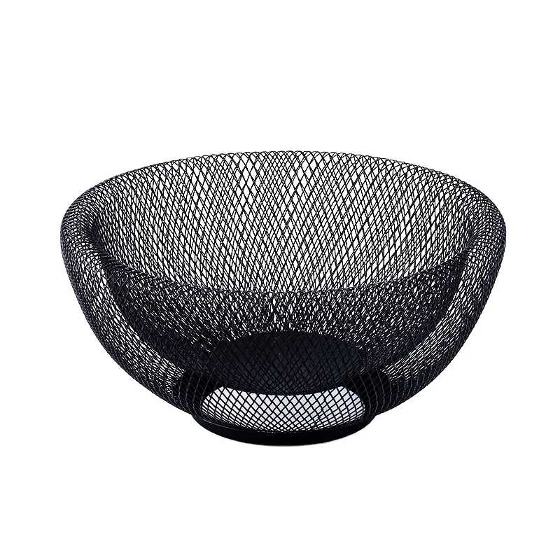 

Wholesale Black Wrought Iron Metal Wire Fruit Bowl, White