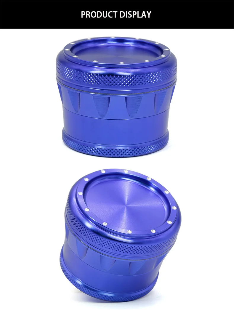 New style 63MM Aluminum Alloy 4 parts concave pits design herb weed grinder 8819-70