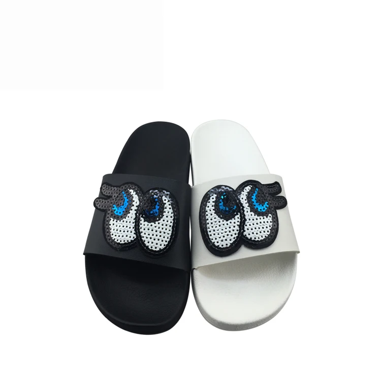 

lovely girls shoes cute eyes soft slides kids slippers, As picture or as customer's requirest