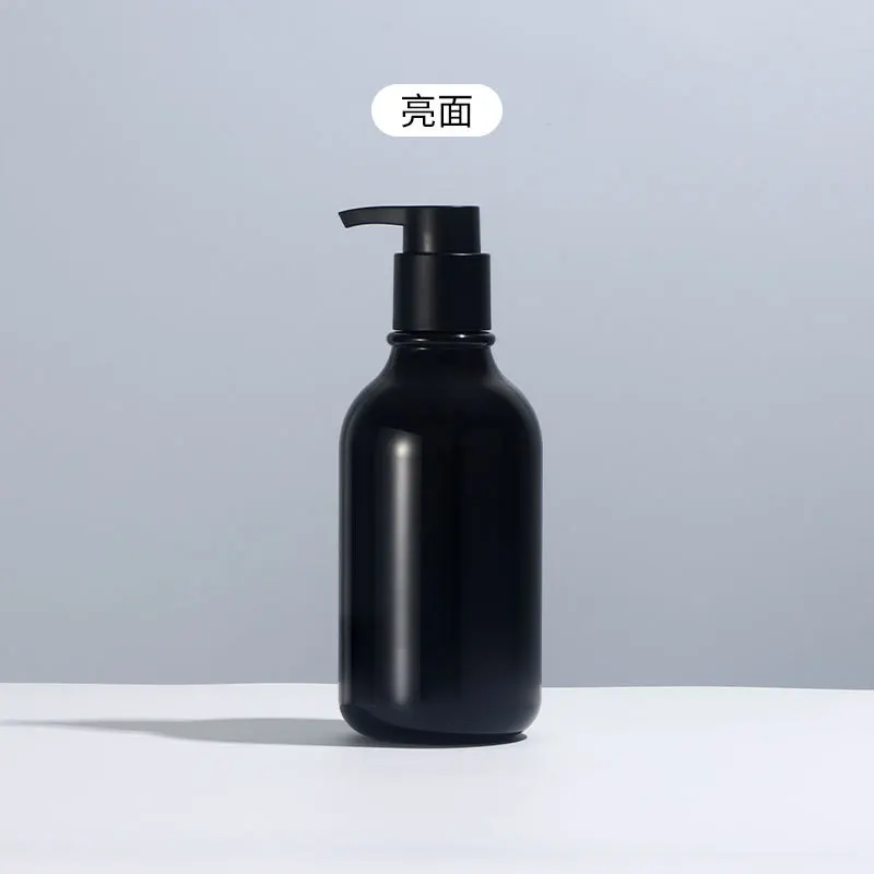 

Luxury 300ml 500ml black hard shampoo skincare body wash lotion pump bottle packaging in stock